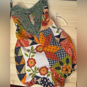Colorful Patchwork Romper. Handmade. Excellent Condition. Size 2/3